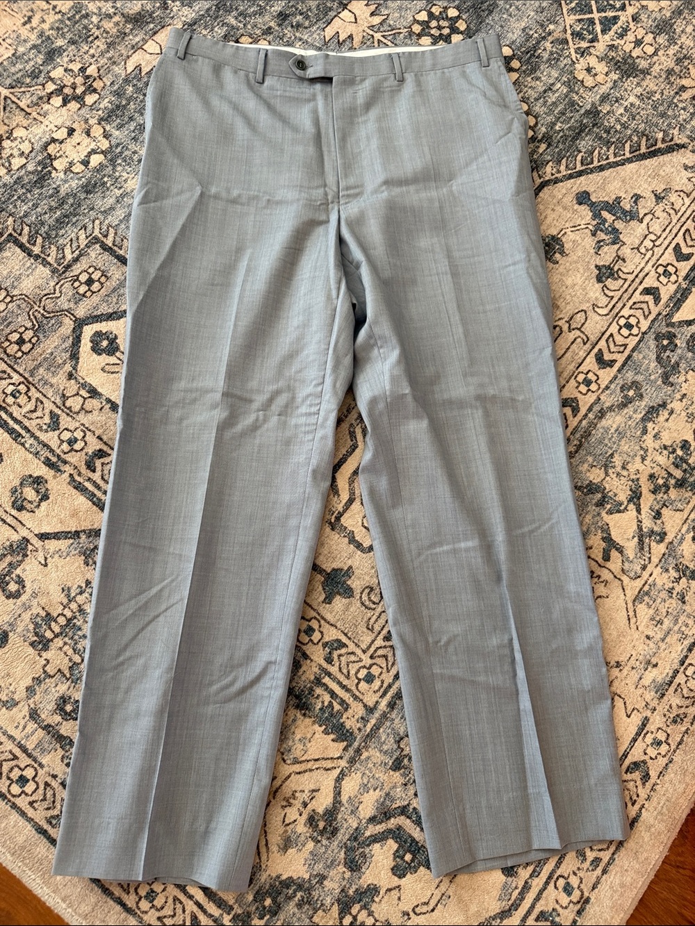 Canali Light Gray Men's Dress Pants - Classic Flat Front